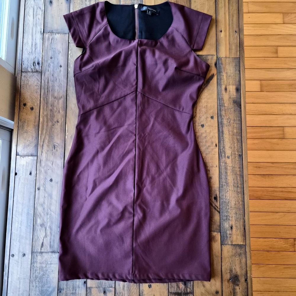 MM Couture Miss Me Burgundy Bodycon Women's Dress With Cap Sleeves